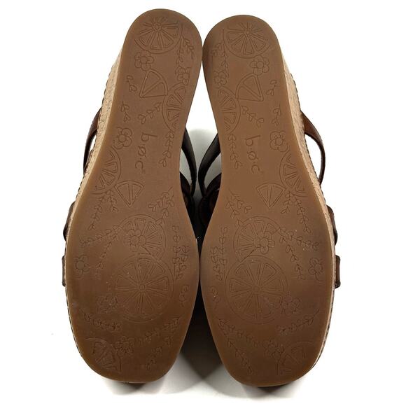 Born BOC Cora Sandal Womens 10M Brown Vegan Leather Wedge Platform Slide New - Picture 10 of 10